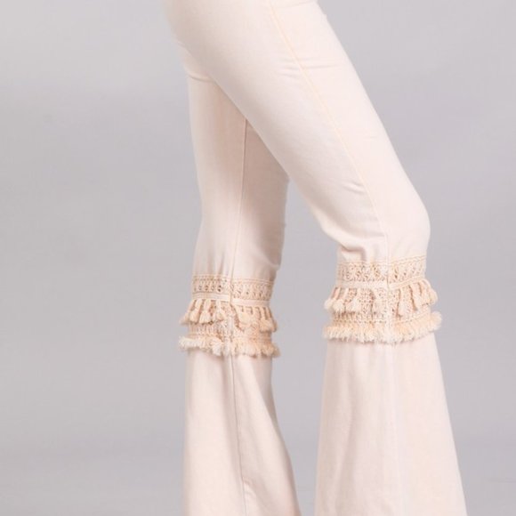 USA Made Retro Hand Dyed Fringed Crochet Pants - Picture 3 of 6